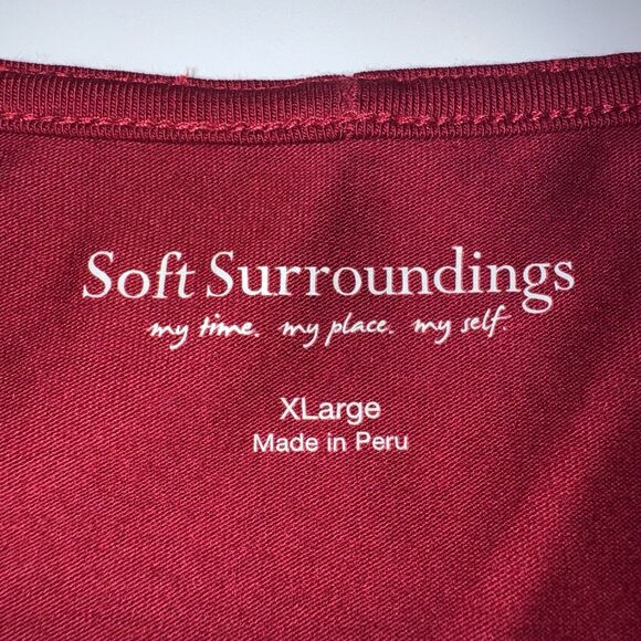 Soft Surroundings Red Half Sleeve Scoop Neck Midi Dress Pima Cotton Women XL - Picture 10 of 10